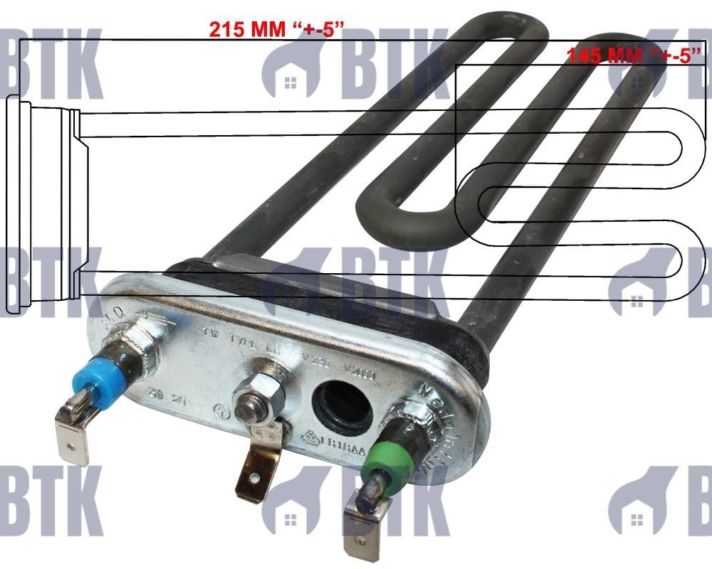 Profilo Çamaşır Makinesi Rezistansı Thermowatt 220 MM 2000W-230V (Termikli)