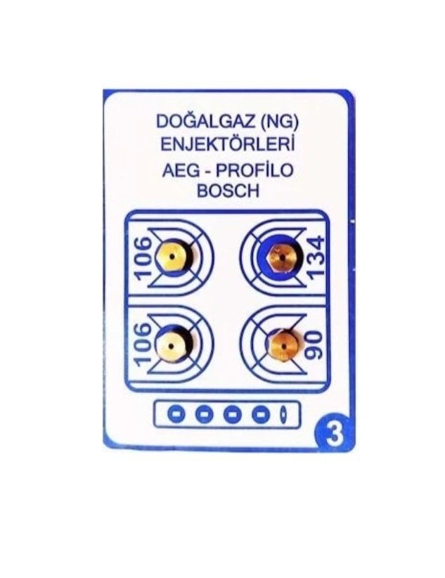 Universal Doğalgaz Enjektör 7 Lokma (Arçelik-Beko-Altus-Bosch-Siemens-Profilo-Aeg)