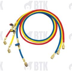 Vanalı Gaz Şarj Hortumu 3'lü Takım 150cm R22 / R32 / R134 / R404