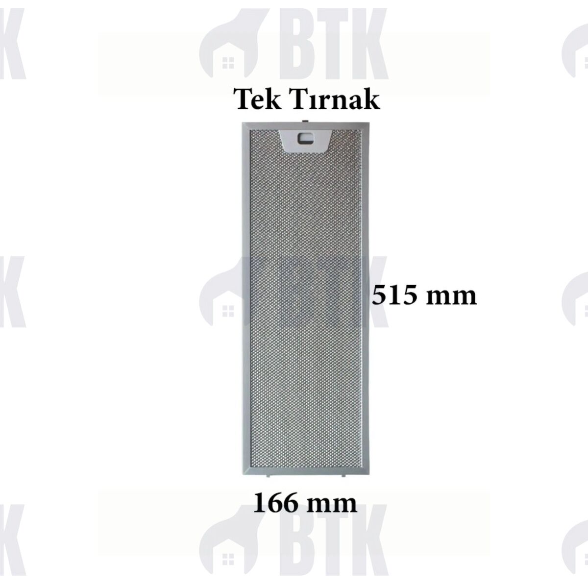 Aspiratör Filtresi 166x515mm