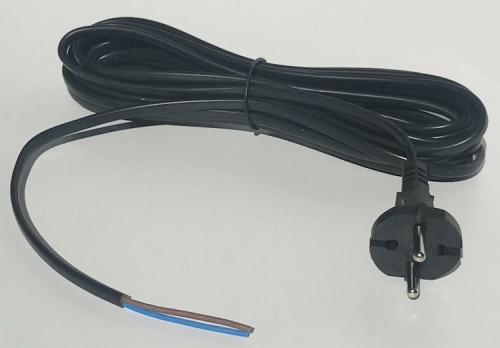 Yassı Süpürge Kablosu 6,3 m (2x0,75 Fişli Kablo Siyah)